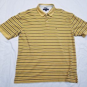 TOMMY HILFIGER Yellow Navy Blue Striped Polo Shirt